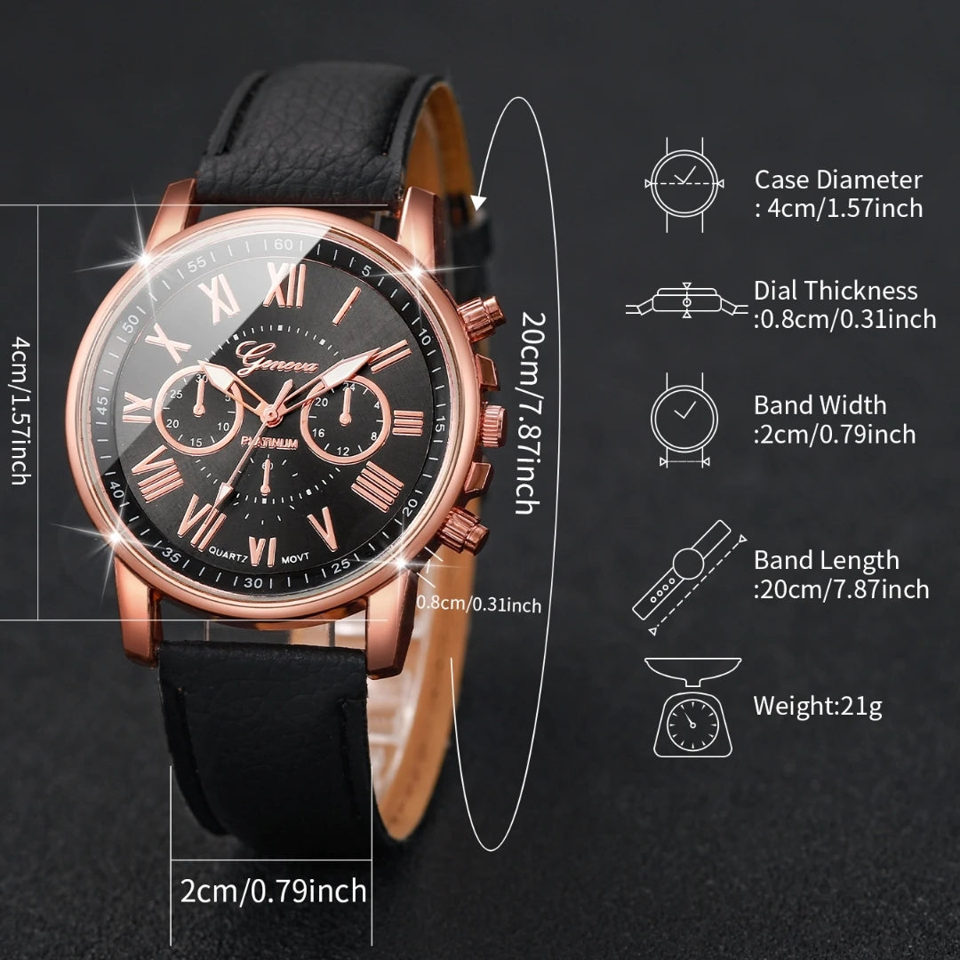 5PCS Women's Watches Fashion