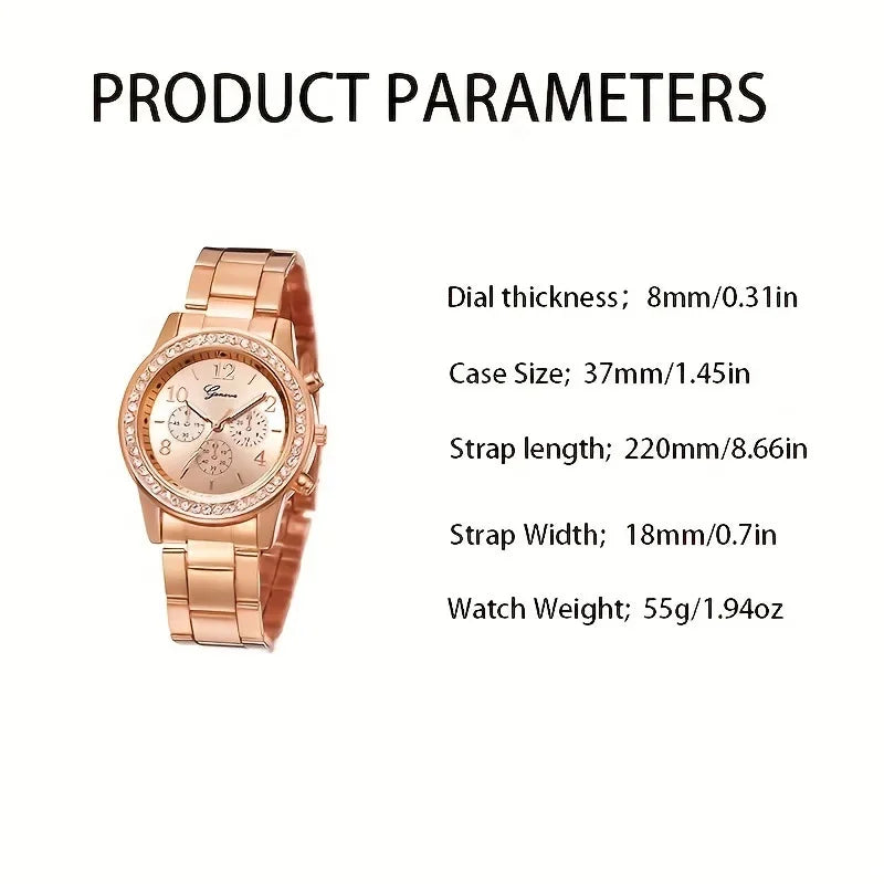 Set Rose Gold Luxury Watch