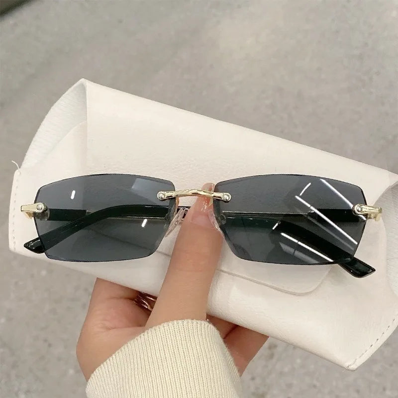 Vintage Rectangle Oval Sunglasses Women& Men
